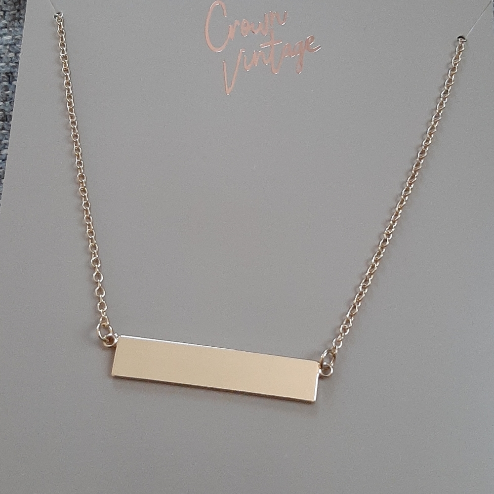 New Bar Goldtone Fashion Necklace - Picture 5 of 7
